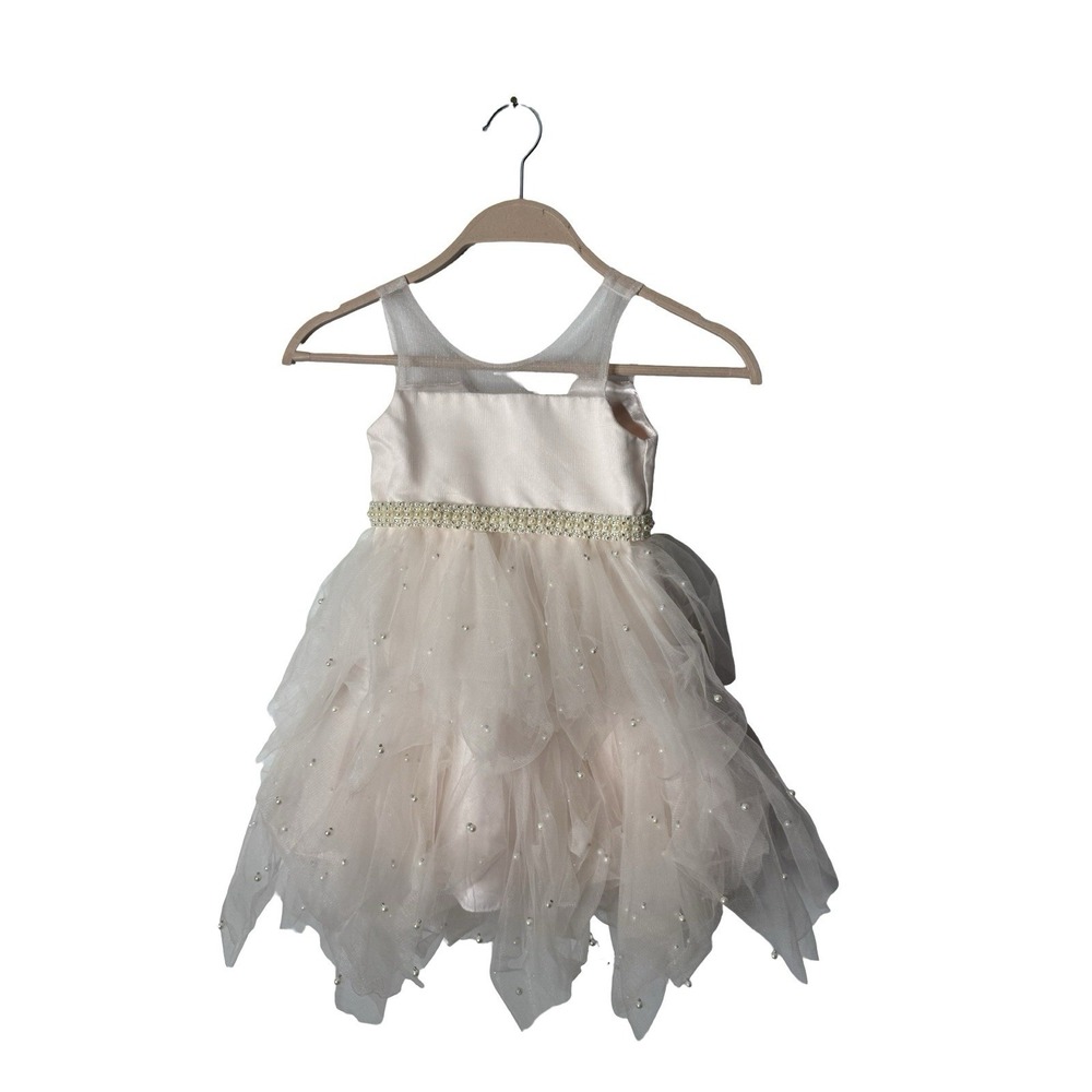 Couture Princess sz 3t Pink Tulle satin beaded bling dress girls - Picture 1 of 2